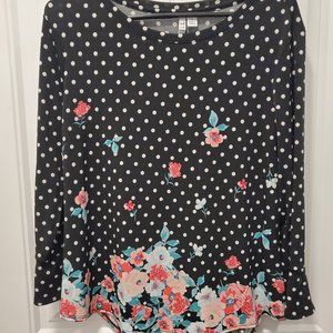 Elle Polka Dot and Floral Knit Top